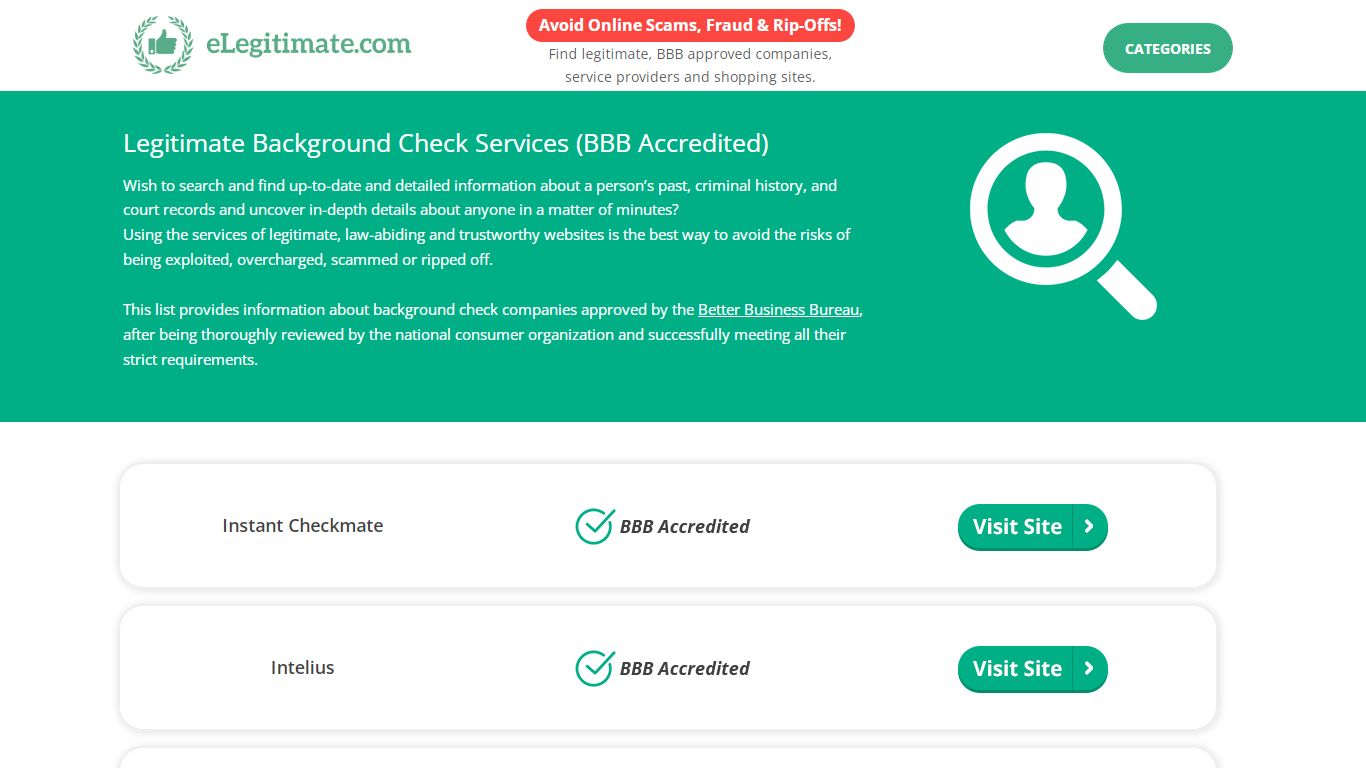 Legitimate Background Check Sites (BBB Accredited!) | eLegitimate
